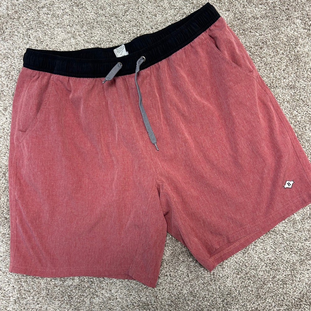 Burlebo Performance Shorts Mens XL Heather Red Hybrid Lined Active Gorpcore